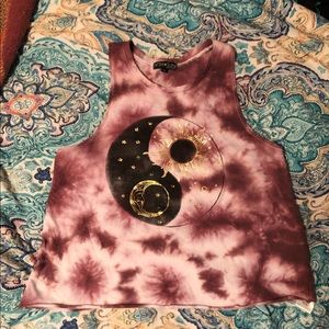 Fifth Sun Yin-Yang Tie-Dye Crop Tank